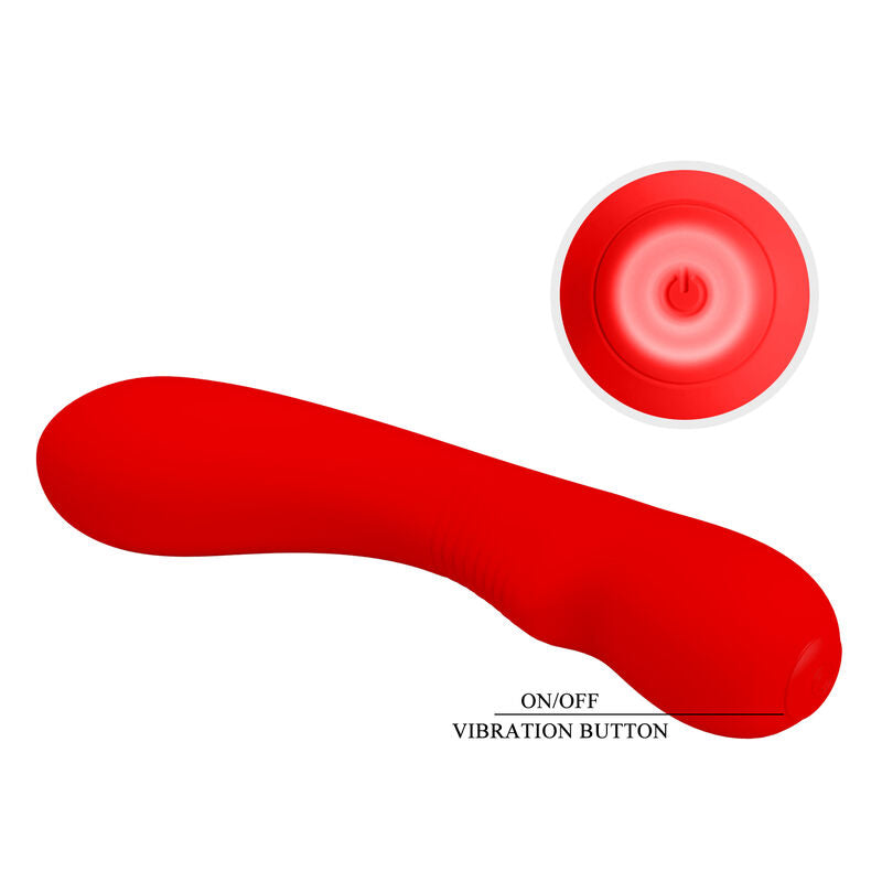 PRETTY LOVE - PRESCOTT RECHARGEABLE VIBRATOR RED - NOCTURNA DESIRES