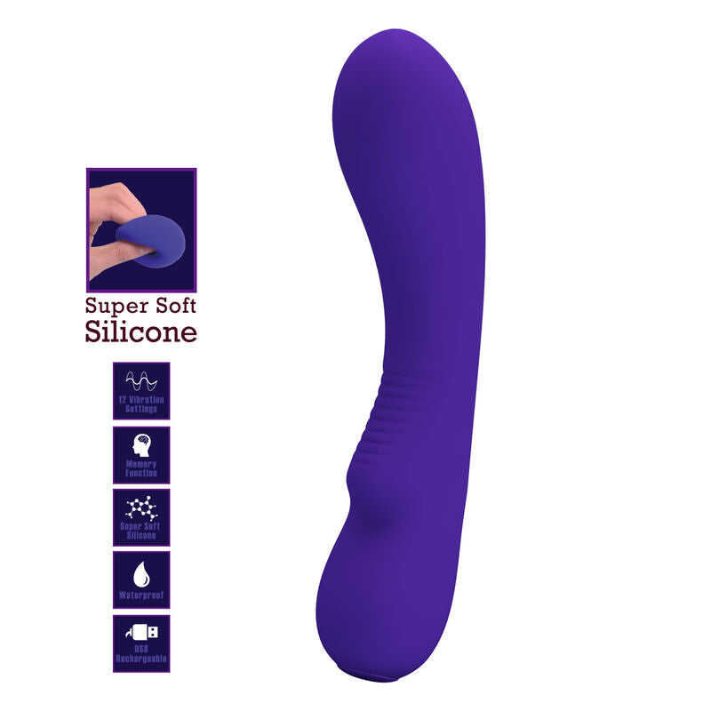 PRETTY LOVE - PRESCOTT RECHARGEABLE VIBRATOR PURPLE - NOCTURNA DESIRES