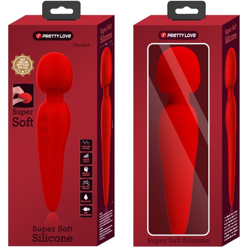 PRETTY LOVE - MEREDITH MASSAGER 12 VIBRATION MODES RED - NOCTURNA DESIRES