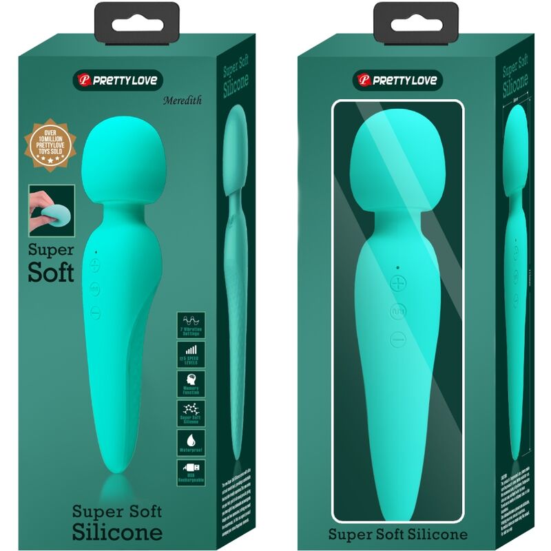 PRETTY LOVE - MEREDITH MASSAGER 12 VIBRATION MODES AQUA GREEN - NOCTURNA DESIRES
