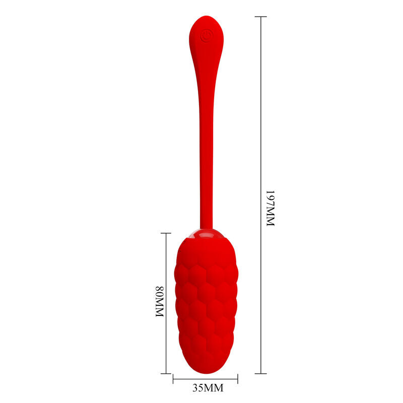 PRETTY LOVE - VIBRATING EGG WITH RED RECHARGEABLE MARINE TEXTURE - NOCTURNA DESIRES