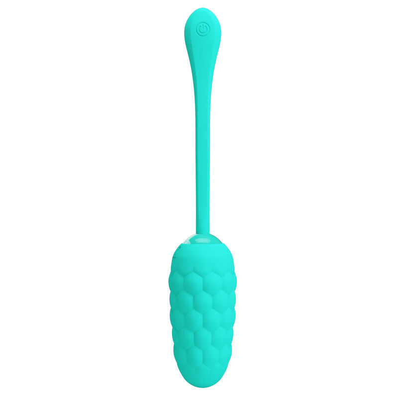 PRETTY LOVE - VIBRATING EGG WITH AQUA GREEN RECHARGEABLE MARINE TEXTURE - NOCTURNA DESIRES