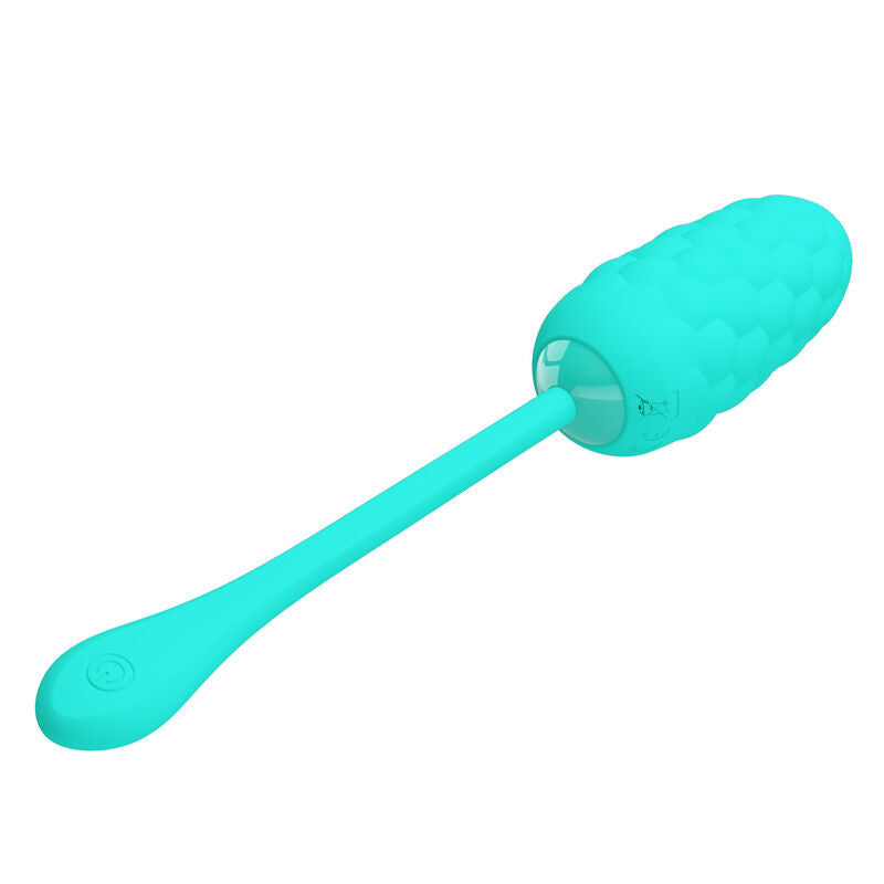 PRETTY LOVE - VIBRATING EGG WITH AQUA GREEN RECHARGEABLE MARINE TEXTURE - NOCTURNA DESIRES