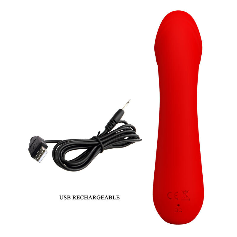 PRETTY LOVE - CETUS RECHARGEABLE VIBRATOR RED - NOCTURNA DESIRES