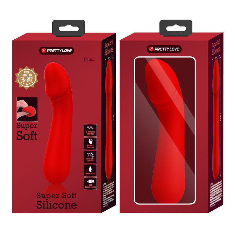 PRETTY LOVE - CETUS RECHARGEABLE VIBRATOR RED - NOCTURNA DESIRES