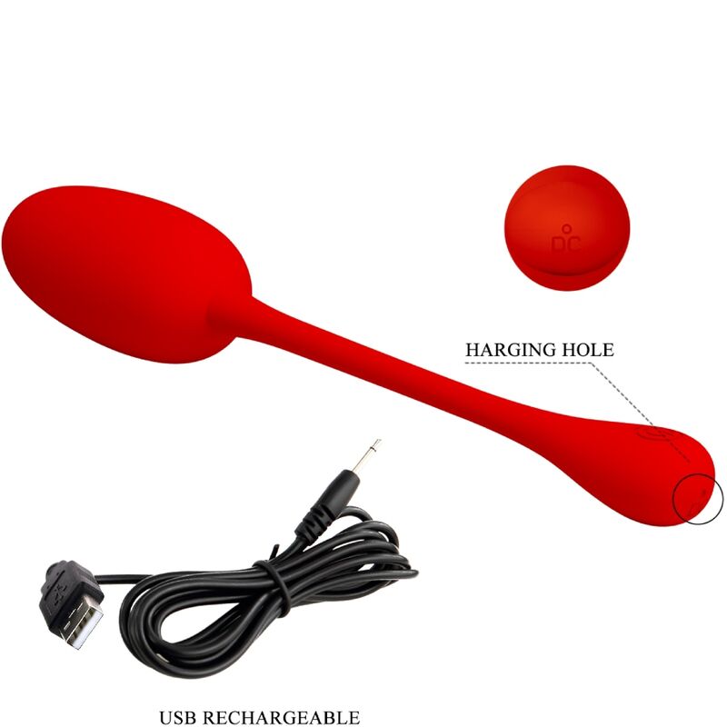 PRETTY LOVE - KNUCKER RED RECHARGEABLE VIBRATING EGG - NOCTURNA DESIRES