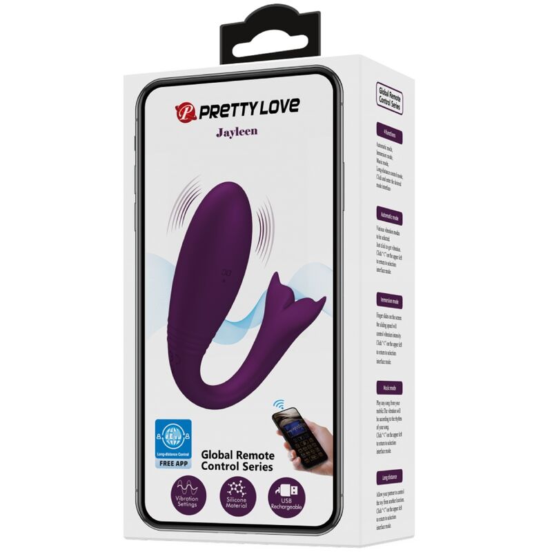PRETTY LOVE - JAYLEEN VIBRATOR APP REMOTE CONTROL PURPLE - NOCTURNA DESIRES