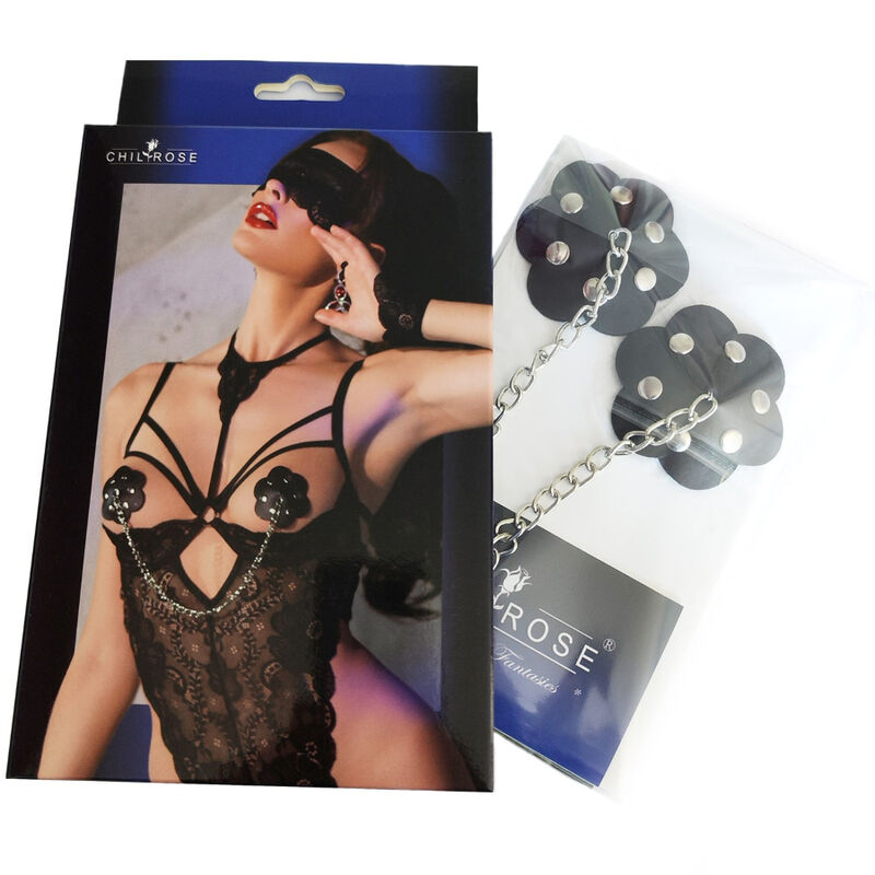 CHILIROSE - CR 4675 NIPPLE COVERS BLACK - NOCTURNA DESIRES