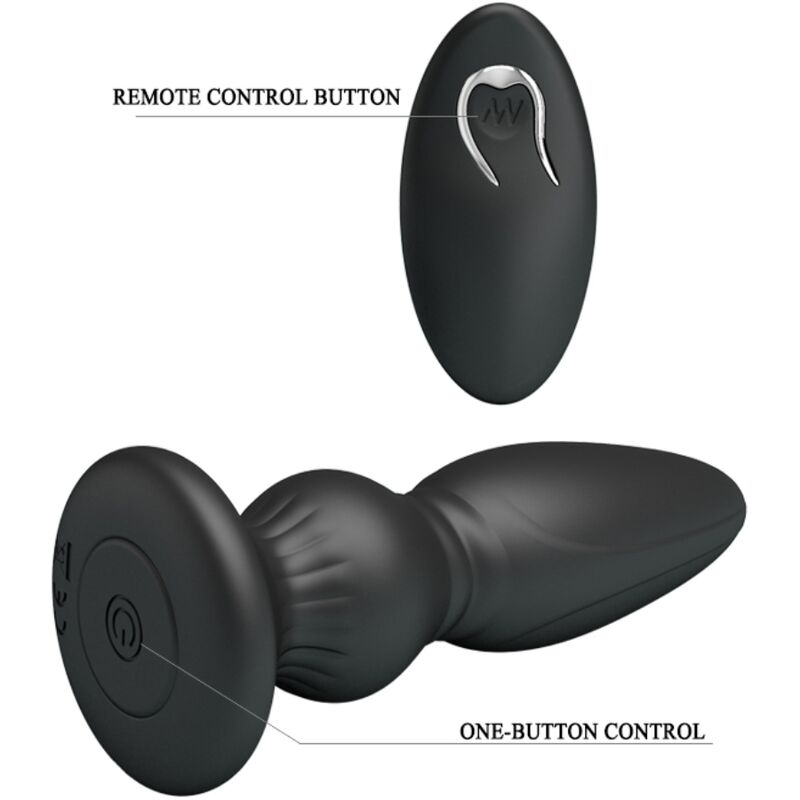 MR PLAY - POWERFUL VIBRATOR REMOTE CONTROL ANAL PLUG BLACK - NOCTURNA DESIRES