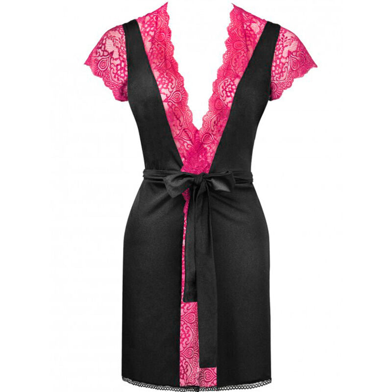 LIVCO CORSETTI FASHION - KUMIKO LC 90428 DRESSING GOWN + PANTY BLACK S/M - NOCTURNA DESIRES