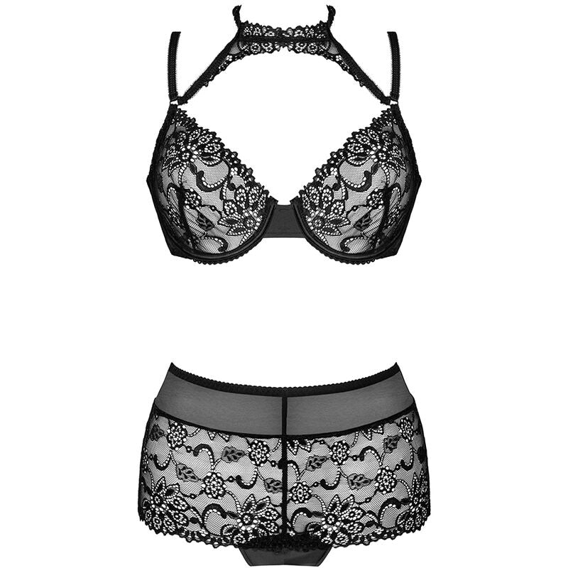 LIVCO CORSETTI FASHION - LINERA FOR THE SENSES COLLECTION BRA + PANTY BLACK L/XL - NOCTURNA DESIRES