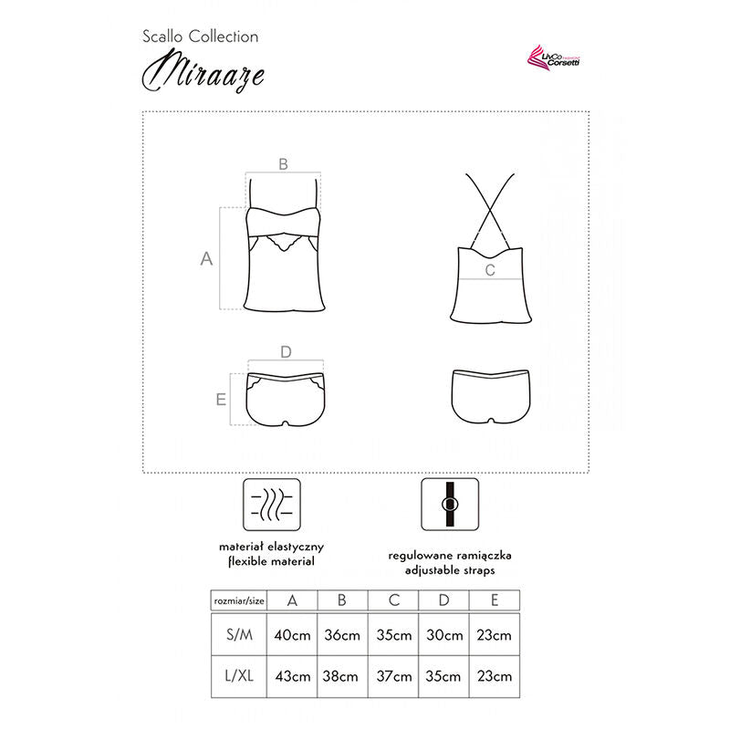 LIVCO CORSETTI FASHION - MIRAAZE LC 90567 SHIRT + SHORTS BLACK - NOCTURNA DESIRES
