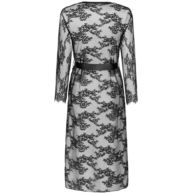 LIVCO CORSETTI FASHION - MOSTINA LC 90641 DRESSING G GOWN BLACK L/XL - NOCTURNA DESIRES