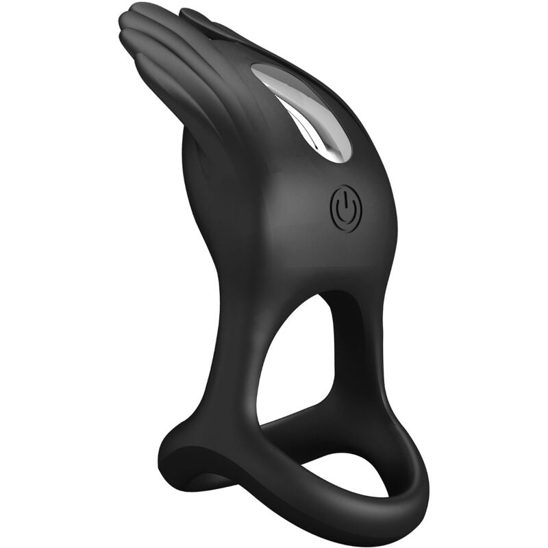 PRETTY LOVE - SILAS VIBRANT PENIS RING 7 VIBRATIONS BLACK SILICONE - NOCTURNA DESIRES