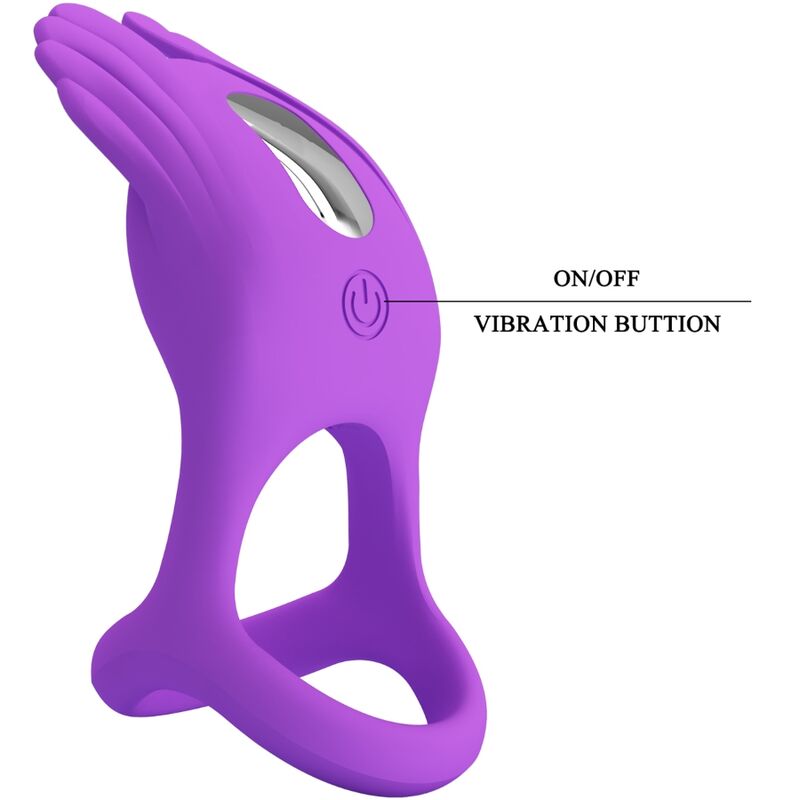 PRETTY LOVE - SILAS VIBRANT PENIS RING 7 VIBRATIONS PURPLE SILICONE - NOCTURNA DESIRES