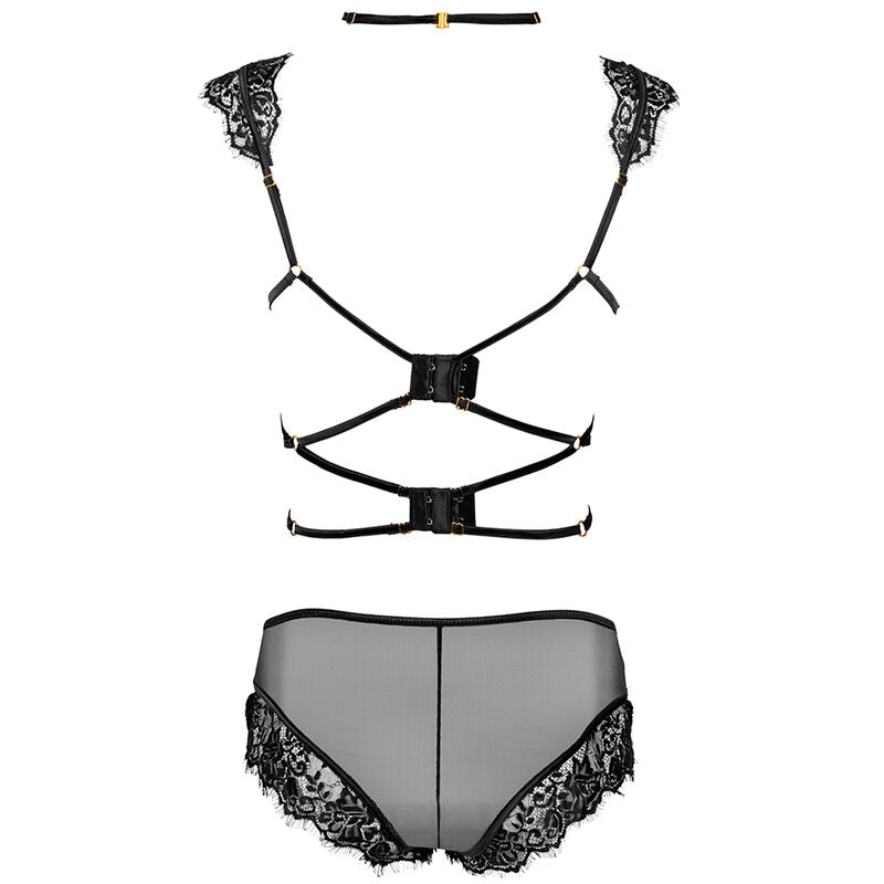 LIVCO CORSETTI FASHION - PALMENOM LC 90614 BRA + PANTY BLACK - NOCTURNA DESIRES