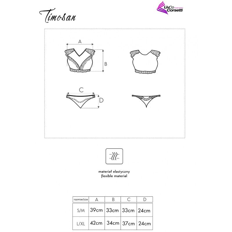 LIVCO CORSETTI FASHION - TIMOSAN LC 90631 BRA + PANTY BLACK - NOCTURNA DESIRES