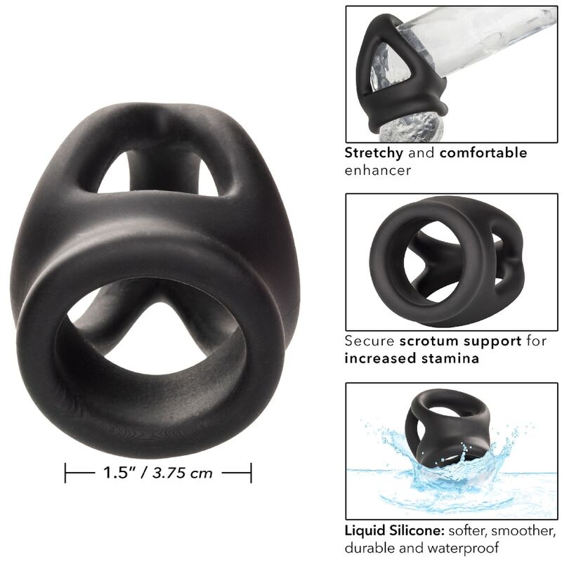 CALEXOTICS - ALPHA DUAL CAGE RING BLACK - NOCTURNA DESIRES