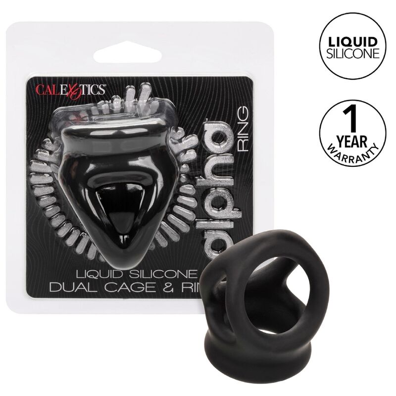 CALEXOTICS - ALPHA DUAL CAGE RING BLACK - NOCTURNA DESIRES