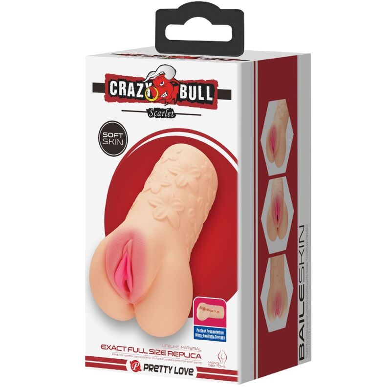 CRAZY BULL - SCARLET VAGINA-SHAPED MASTUBADOR - NOCTURNA DESIRES