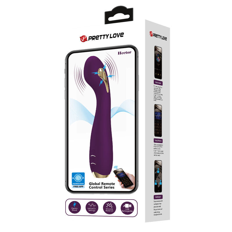 PRETTY LOVE - HECTOR ELECTROSHOCK VIBRATOR BY APP CONTROL PURPLE - NOCTURNA DESIRES