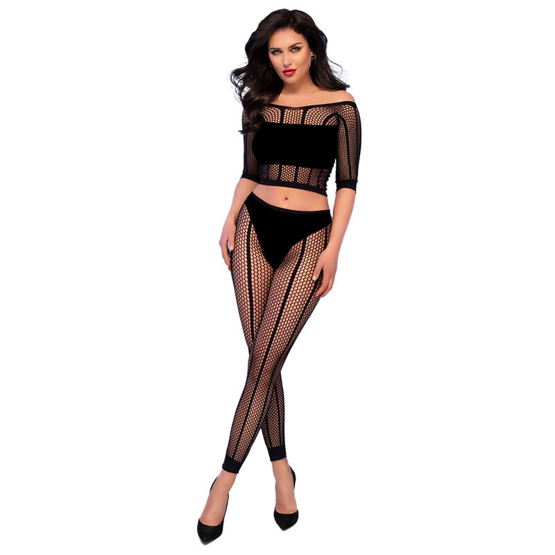 CHILIROSE - CR 4647 TOP & LEGGINS BLACK S/M - NOCTURNA DESIRES