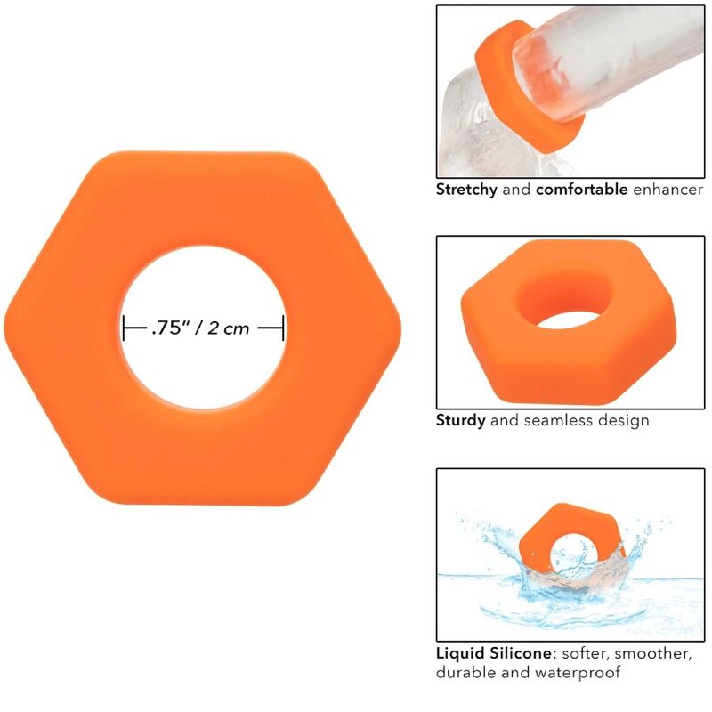 CALEXOTICS - ALPHA PROLONG SEXAGON RING ORANGE - NOCTURNA DESIRES