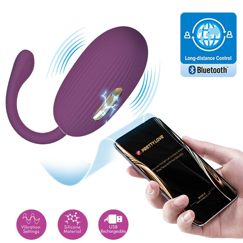 PRETTY LOVE - DOREEN PURPLE RECHARGEABLE VIBRATING EGG - NOCTURNA DESIRES
