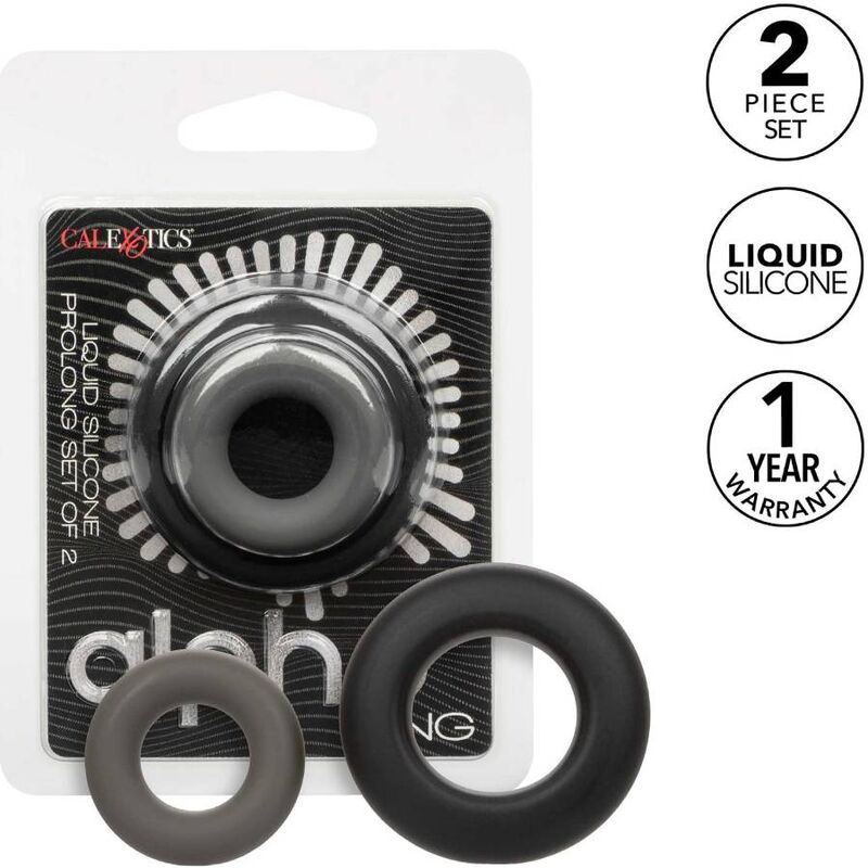 CALEXOTICS - ALPHA PROLONG SET OF 2 RING GREY - NOCTURNA DESIRES