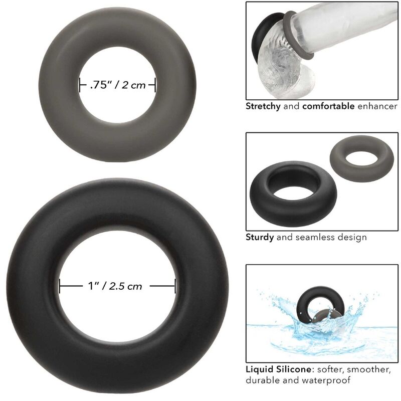 CALEXOTICS - ALPHA PROLONG SET OF 2 RING GREY - NOCTURNA DESIRES