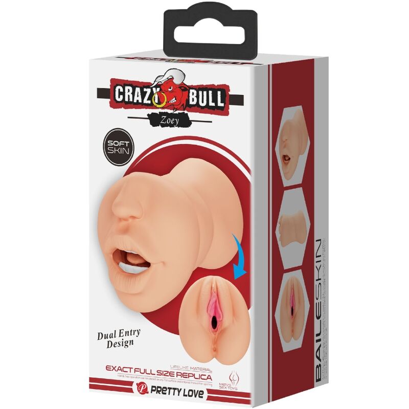 CRAZY BULL - ZOEY VAGINA-SHAPED MASTUBADOR DUAL ENTRY - NOCTURNA DESIRES