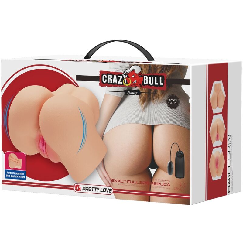 CRAZY BULL - REALISTIC VAGINA AND ANUS HAILEY VIBRATOR - NOCTURNA DESIRES