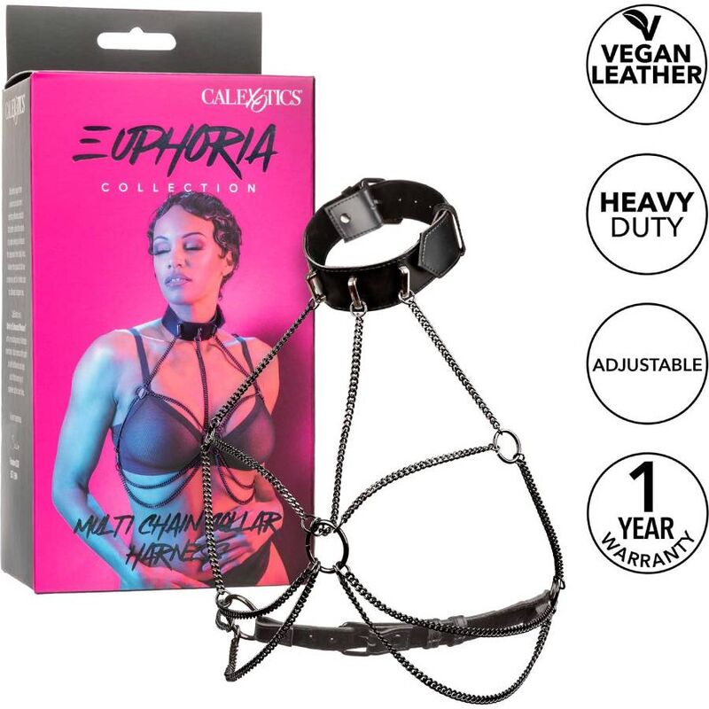 CALEXOTICS - EUPHORIA MULTI CHAIN COLLAR HARNESS - NOCTURNA DESIRES