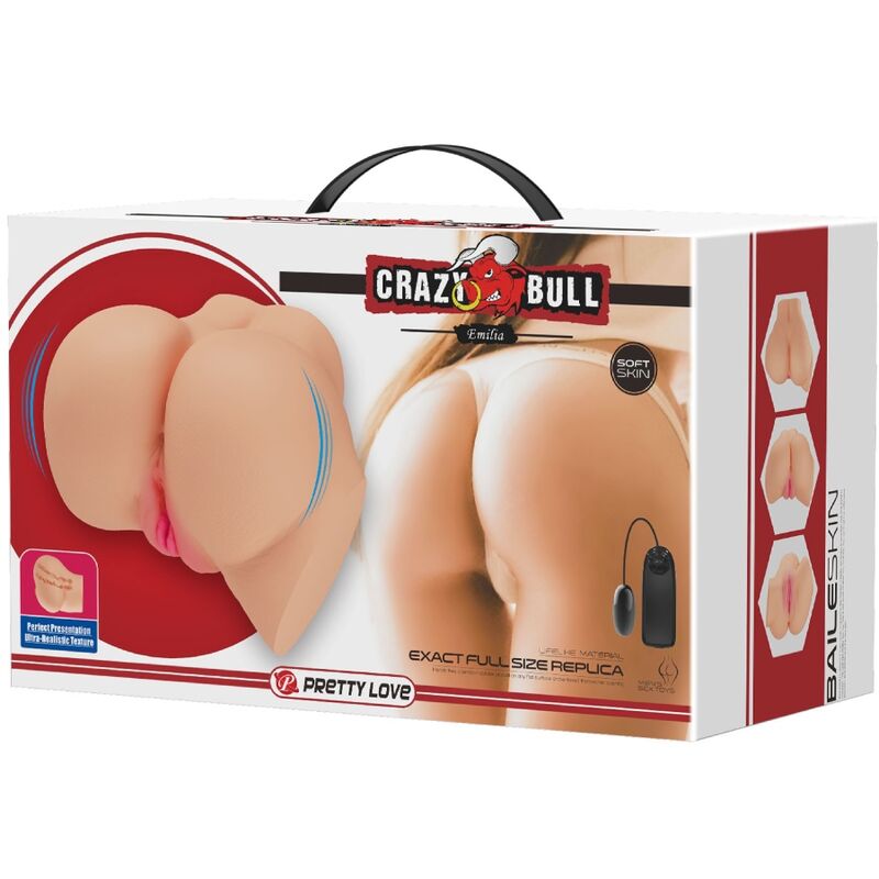 CRAZY BULL - REALISTIC VAGINA AND ANUS EMILIA VIBRATOR - NOCTURNA DESIRES