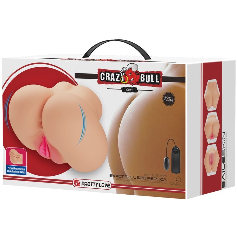 CRAZY BULL - REALISTIC VAGINA AND ANUS LUNA VIBRATOR - NOCTURNA DESIRES