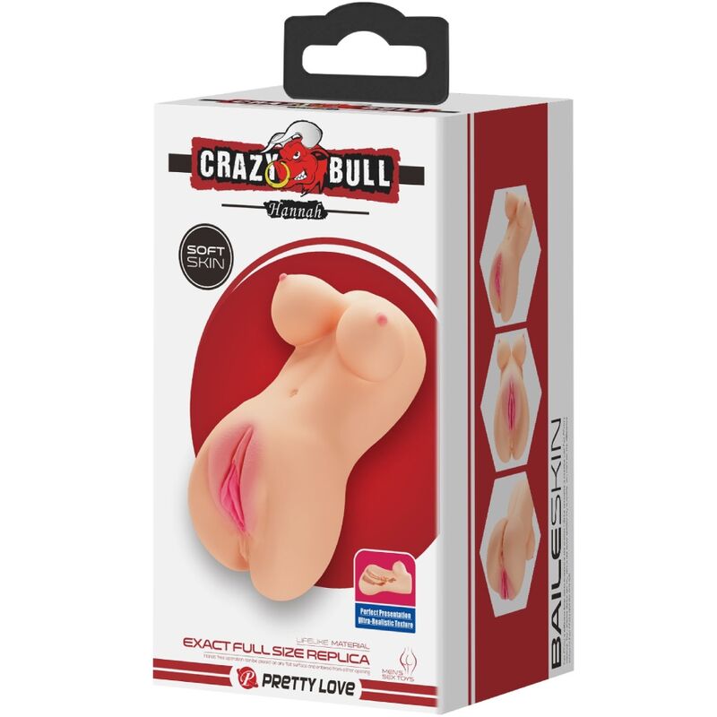 CRAZY BULL - REALISTIC VAGINA AND ANUS HANNAH VIBRATOR - NOCTURNA DESIRES