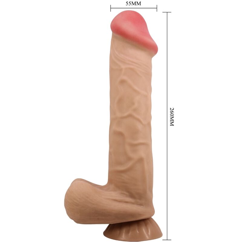 PRETTY LOVE - SLIDING SKIN SERIES REALISTIC DILDO WITH SLIDING SKIN SUCTION CUP FLESH 26 CM - NOCTURNA DESIRES