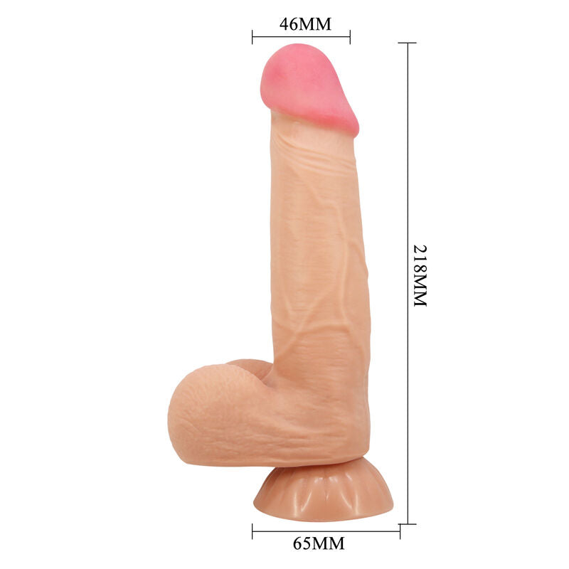 PRETTY LOVE - SLIDING SKIN SERIES REALISTIC DILDO WITH SLIDING SKIN SUCTION CUP 21.8 CM - NOCTURNA DESIRES