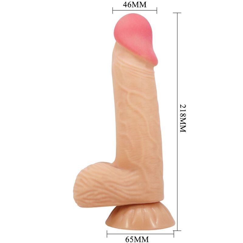 PRETTY LOVE - SLIDING SKIN SERIES REALISTIC DILDO WITH SLIDING SKIN SUCTION CUP 20.6 CM - NOCTURNA DESIRES