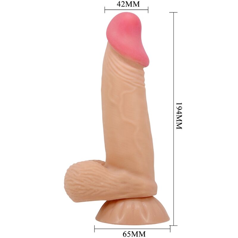 PRETTY LOVE - SLIDING SKIN SERIES REALISTIC DILDO WITH SLIDING SKIN SUCTION CUP 19.4 CM - NOCTURNA DESIRES