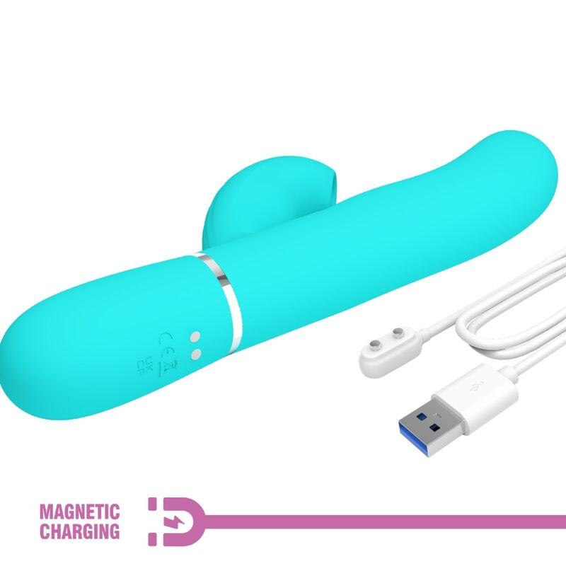 PRETTY LOVE - PERLITA MULTIFUNCTION 3 IN 1 G-SPOT VIBRATOR AQUA GREEN - NOCTURNA DESIRES