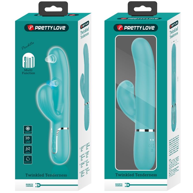 PRETTY LOVE - PERLITA MULTIFUNCTION 3 IN 1 G-SPOT VIBRATOR AQUA GREEN - NOCTURNA DESIRES