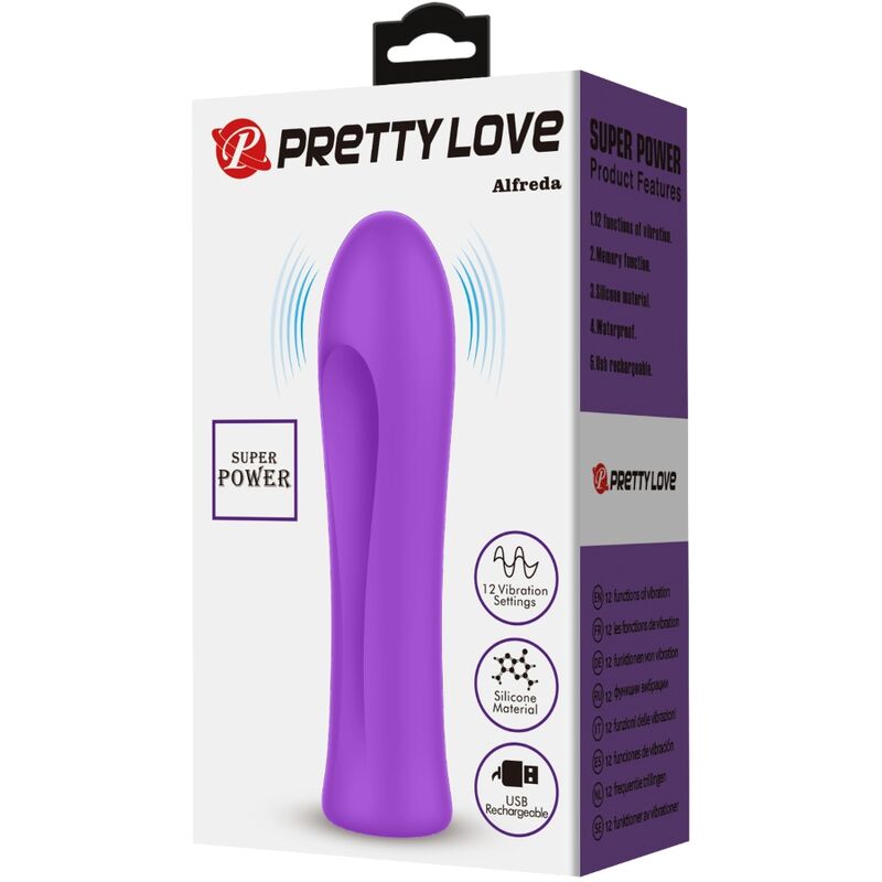 PRETTY LOVE - ALFREDA SUPER POWER VIBRATOR AQUA PURPLE - NOCTURNA DESIRES