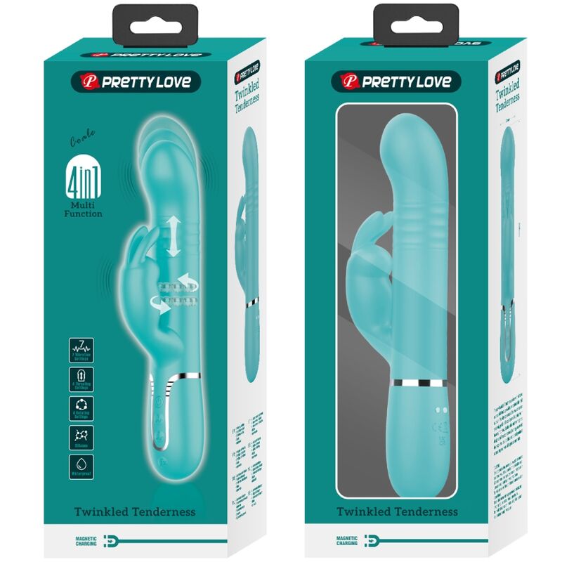 PRETTY LOVE - COALE RABBIT VIBRATOR PEARLS AQUA GREEN - NOCTURNA DESIRES