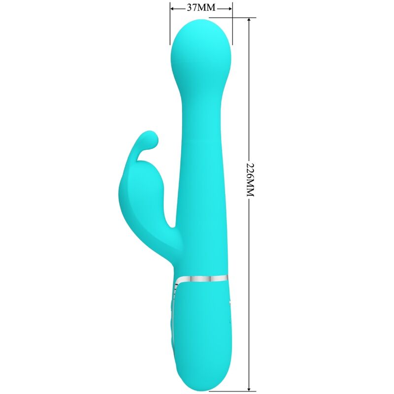 PRETTY LOVE - DEJON RABBIT VIBRATOR 3 IN 1 MULTIFUNCTION AQUA GREEN - NOCTURNA DESIRES