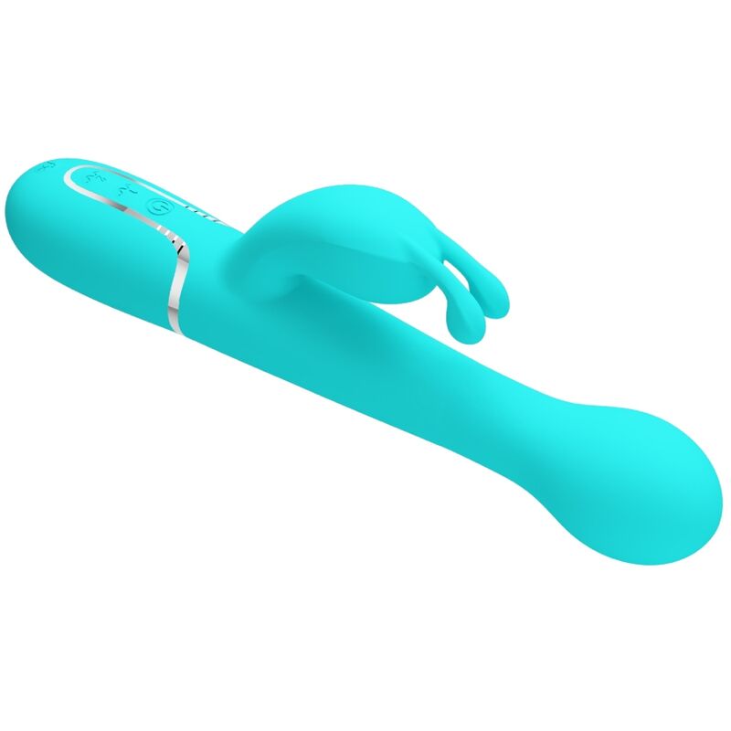 PRETTY LOVE - DEJON RABBIT VIBRATOR 3 IN 1 MULTIFUNCTION AQUA GREEN - NOCTURNA DESIRES