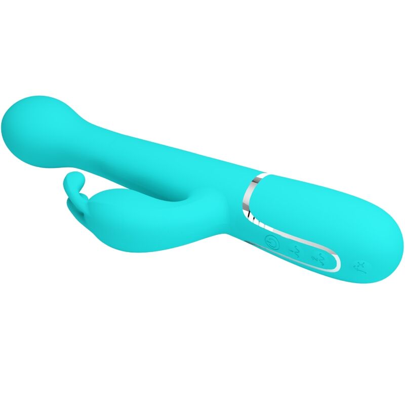 PRETTY LOVE - DEJON RABBIT VIBRATOR 3 IN 1 MULTIFUNCTION AQUA GREEN - NOCTURNA DESIRES