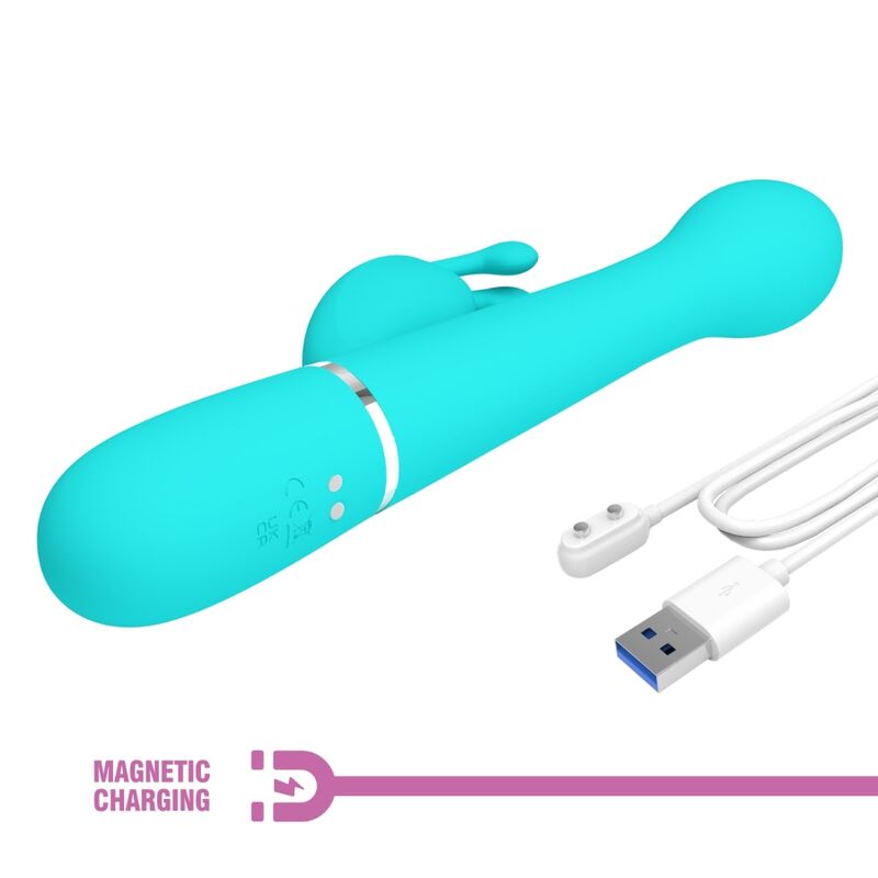 PRETTY LOVE - DEJON RABBIT VIBRATOR 3 IN 1 MULTIFUNCTION AQUA GREEN - NOCTURNA DESIRES