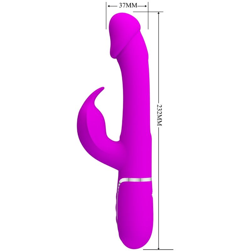 PRETTY LOVE - KAMPAS RABBIT 3 IN 1 MULTIFUNCTION VIBRATOR WITH TONGUE FUCHSIA - NOCTURNA DESIRES