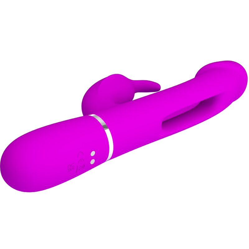 PRETTY LOVE - KAMPAS RABBIT 3 IN 1 MULTIFUNCTION VIBRATOR WITH TONGUE FUCHSIA - NOCTURNA DESIRES